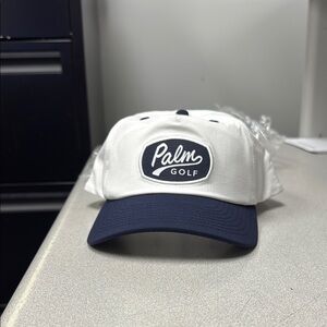 Palm Golf White and Navy Cap